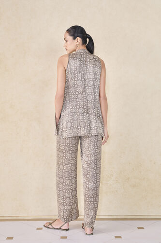 Serrano Handcrafted Ajrakh Silk Co-ord - Grey, Grey, image 2